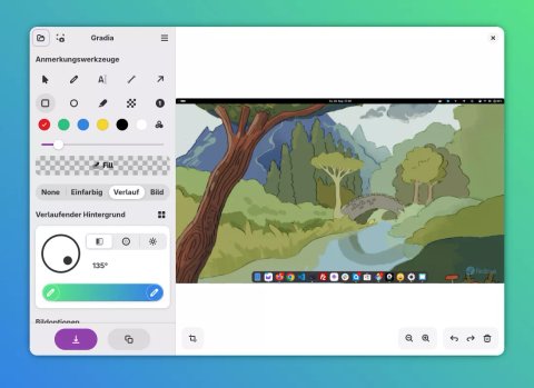 Gradia Export-Optionen