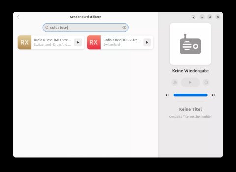 Bibliothek mit gespeicherten Sendern
